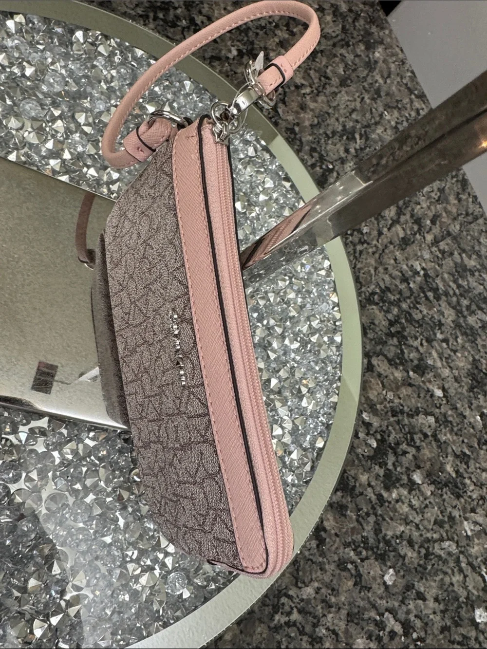 Calvin Klein Pink Monogram Signature Wristlet NWOT